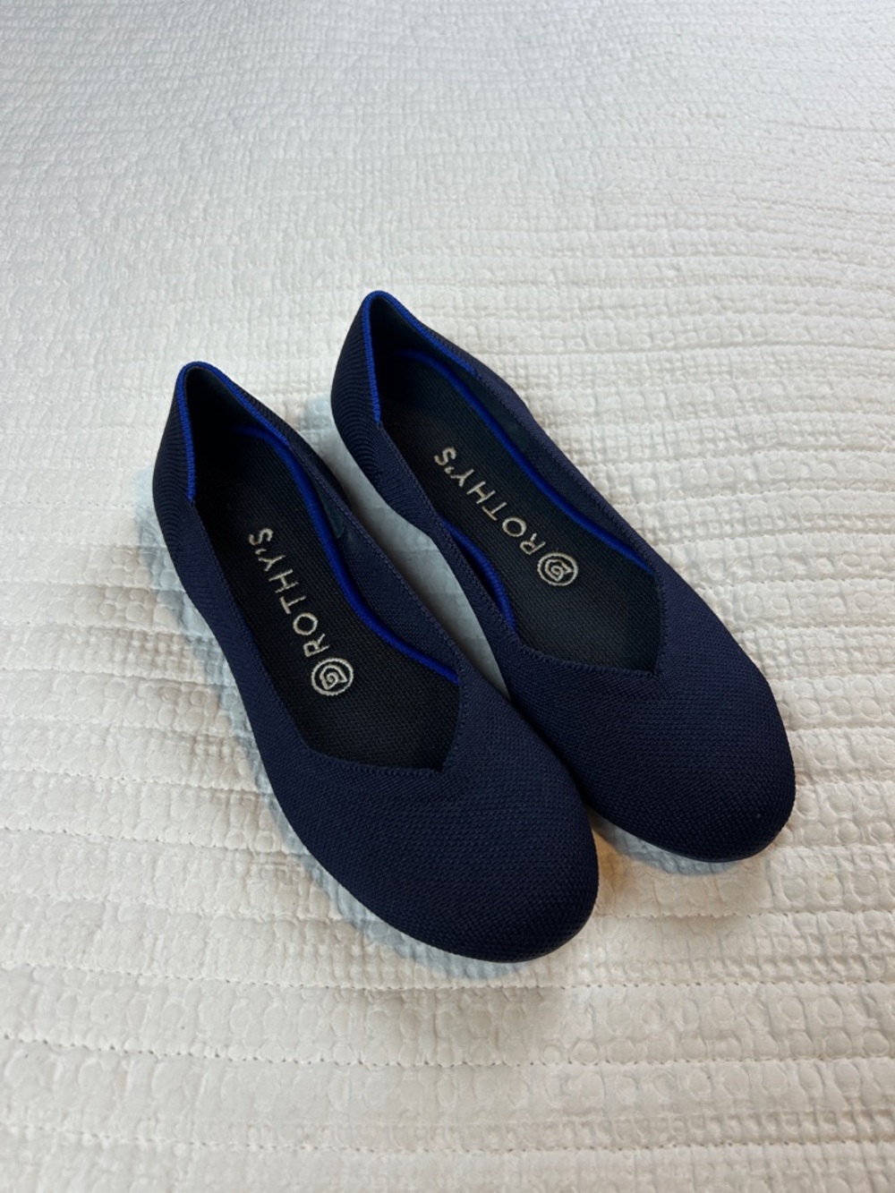 Rothy's The Flat Navy Knit Round Toe Ballet Flat Size 7.5